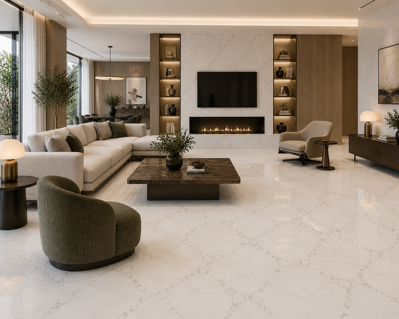 SPC 201 Plaque mural MAT Effet marbre carrara – 600 x 1200 mm