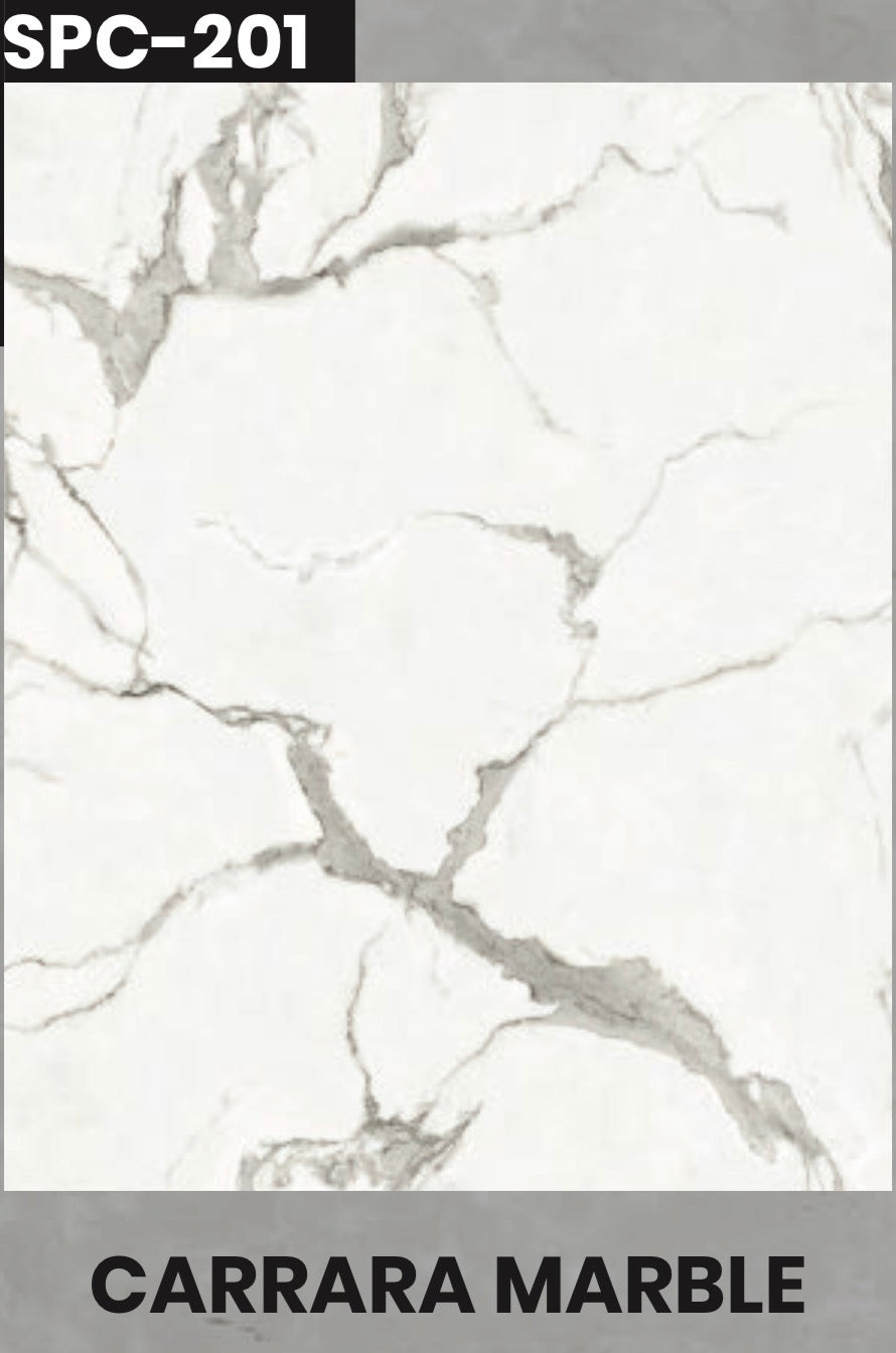 SPC 201 Plaque mural MAT Effet marbre carrara – 600 x 1200 mm