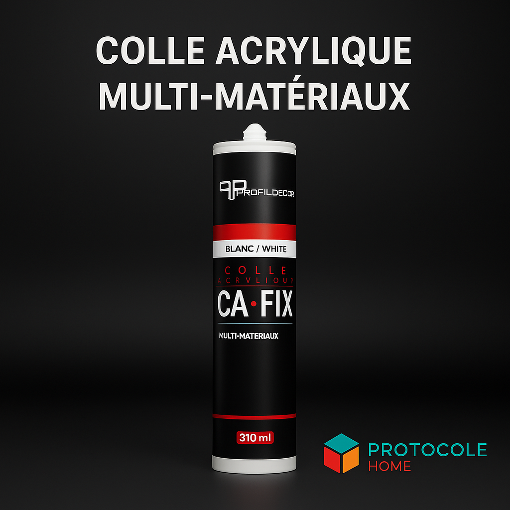 CA-FIX - Colle Acrylique Multi Matériaux Haute Adhérence | Tube 310 ml | Blanc