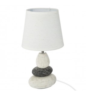 Lampe Clary  ivoire et taupe céramique H33 cm