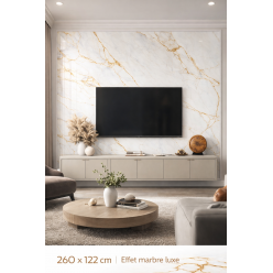 Plaque en PVC effet marbre Blanc