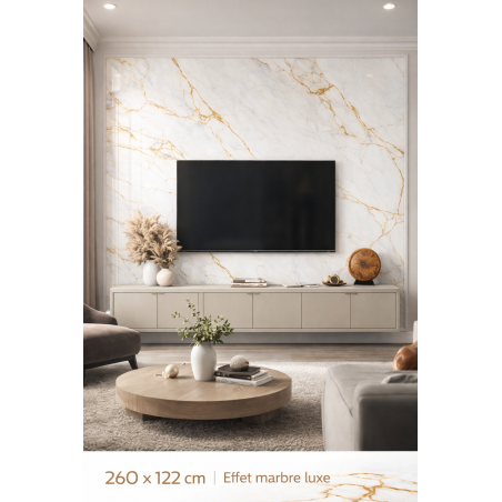 Plaque en PVC effet marbre Blanc