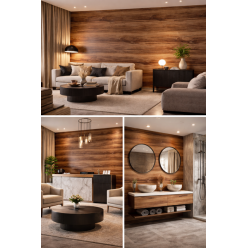 Plaque en PVC effet bois wallnut