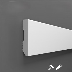Panneau Décoratif Mural en Polymère, 100 x 14 x 2400 mm, Blanc