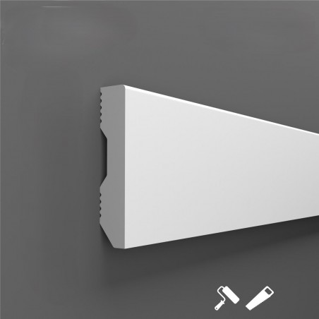 Panneau Décoratif Mural en Polymère, 100 x 14 x 2400 mm, Blanc