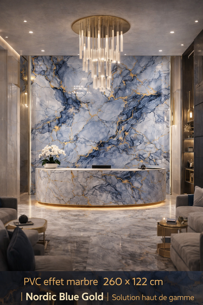 Panneaux muraux  effet marbre  Revêtement  mural PS214  NORDIC BLUE