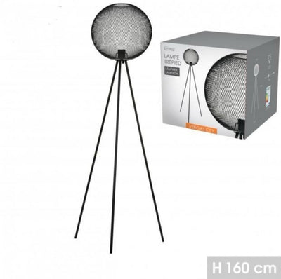 LAMPE TREPIED METAL NOIR 60X50X160CM ROND