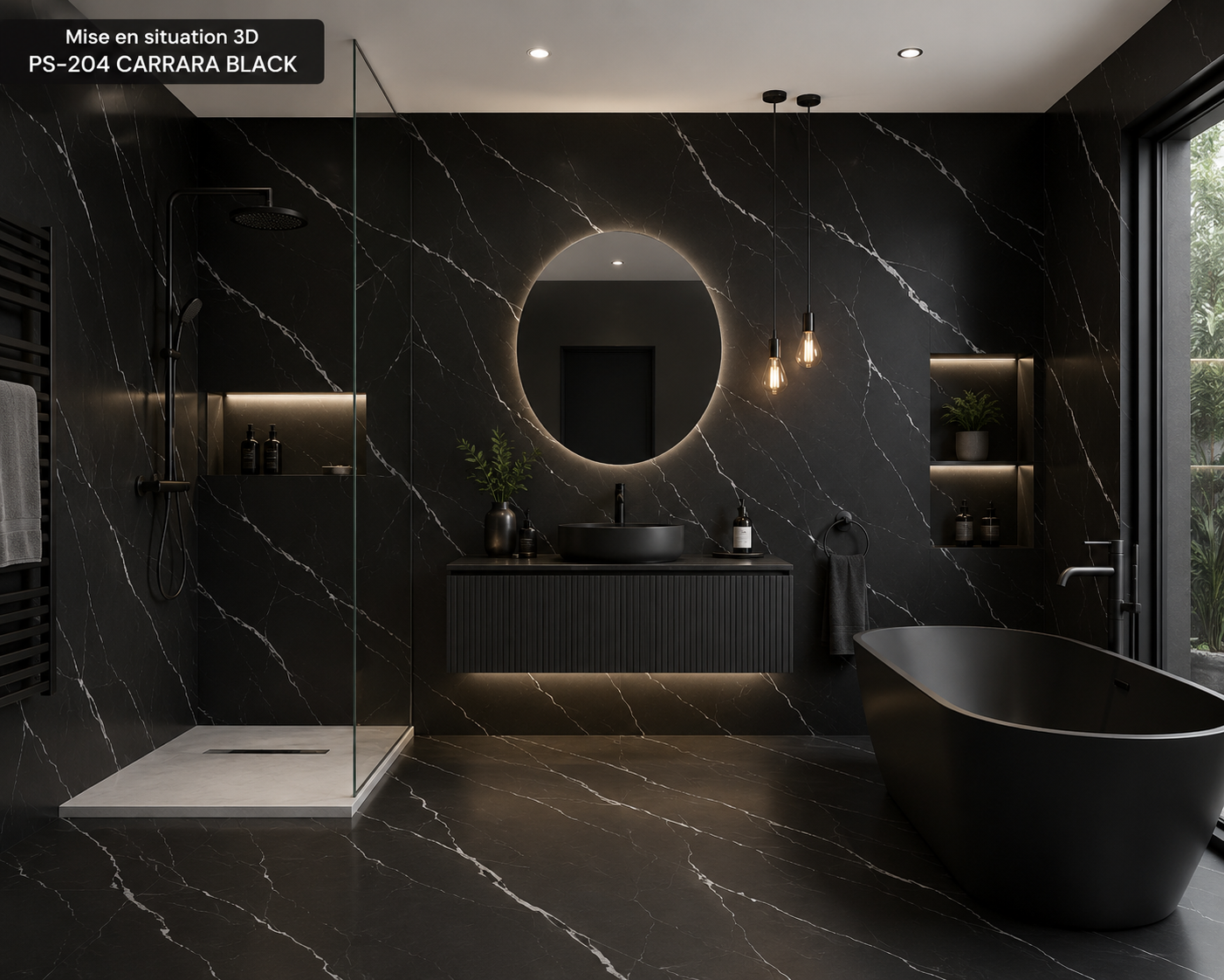 Panneaux  Revêtement  mural SALLE DE BAIN 122 CM  260 CM PS204