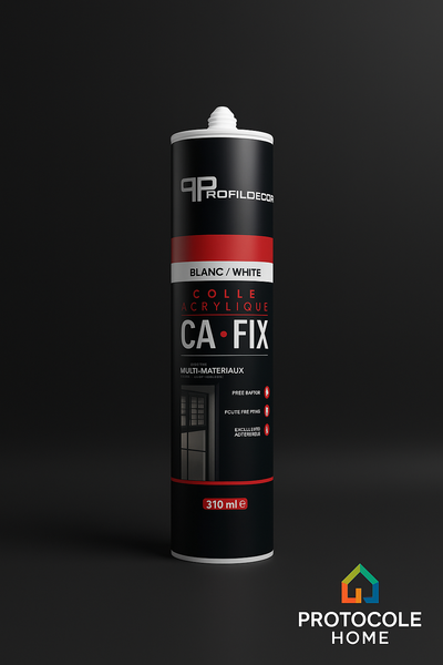 CA-FIX - Colle Acrylique Multi Matériaux Haute Adhérence | Tube 310 ml | Blanc