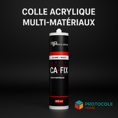 CA-FIX - Colle Acrylique Multi Matériaux Haute Adhérence | Tube 310 ml | Blanc
